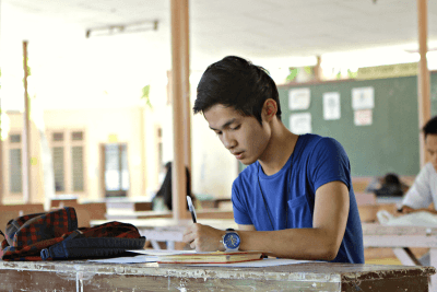 A student studying.